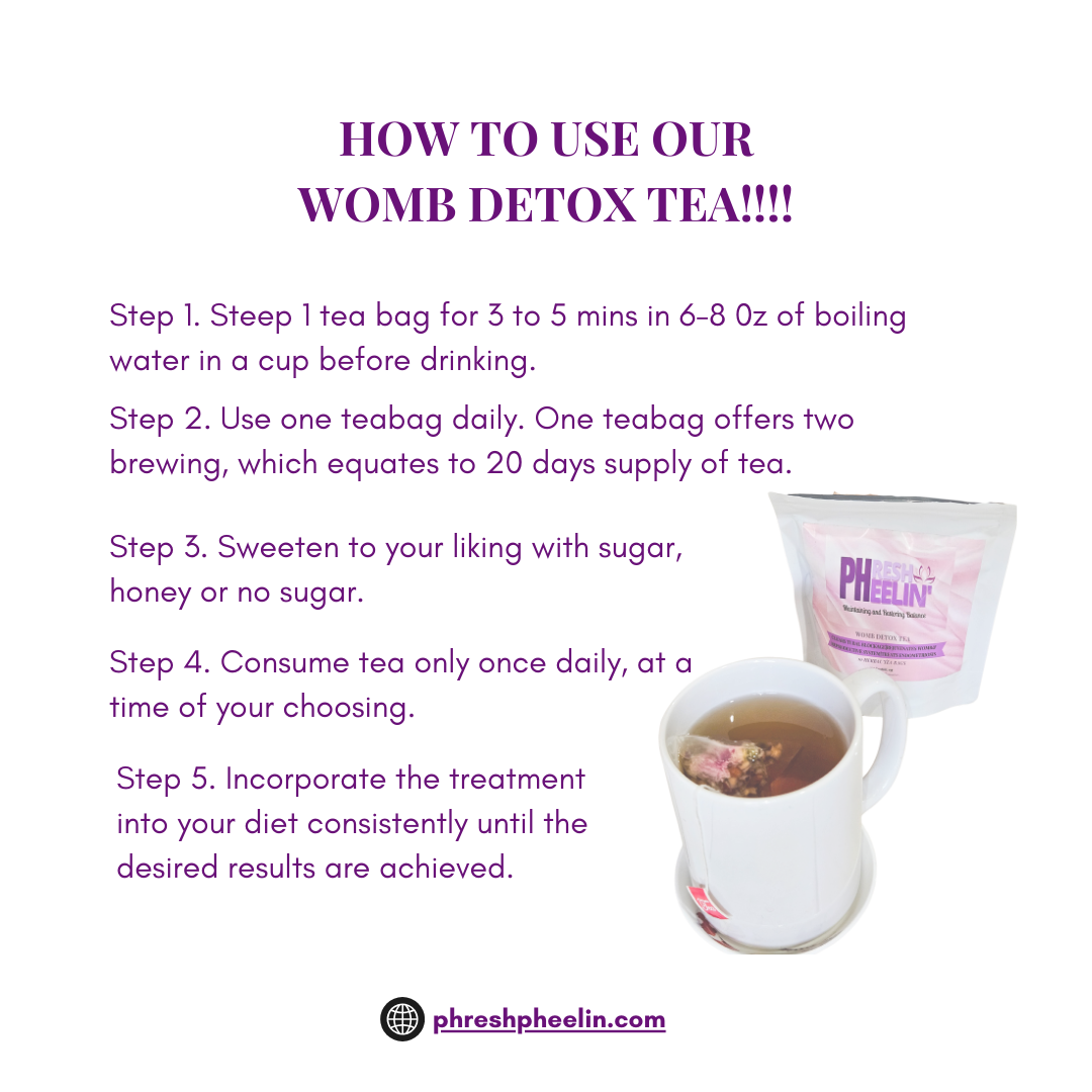 Womb Detox Tea-Women Tonic- Menses Support-Fertility Support-PCOS-Balance Hormones-Balance pH