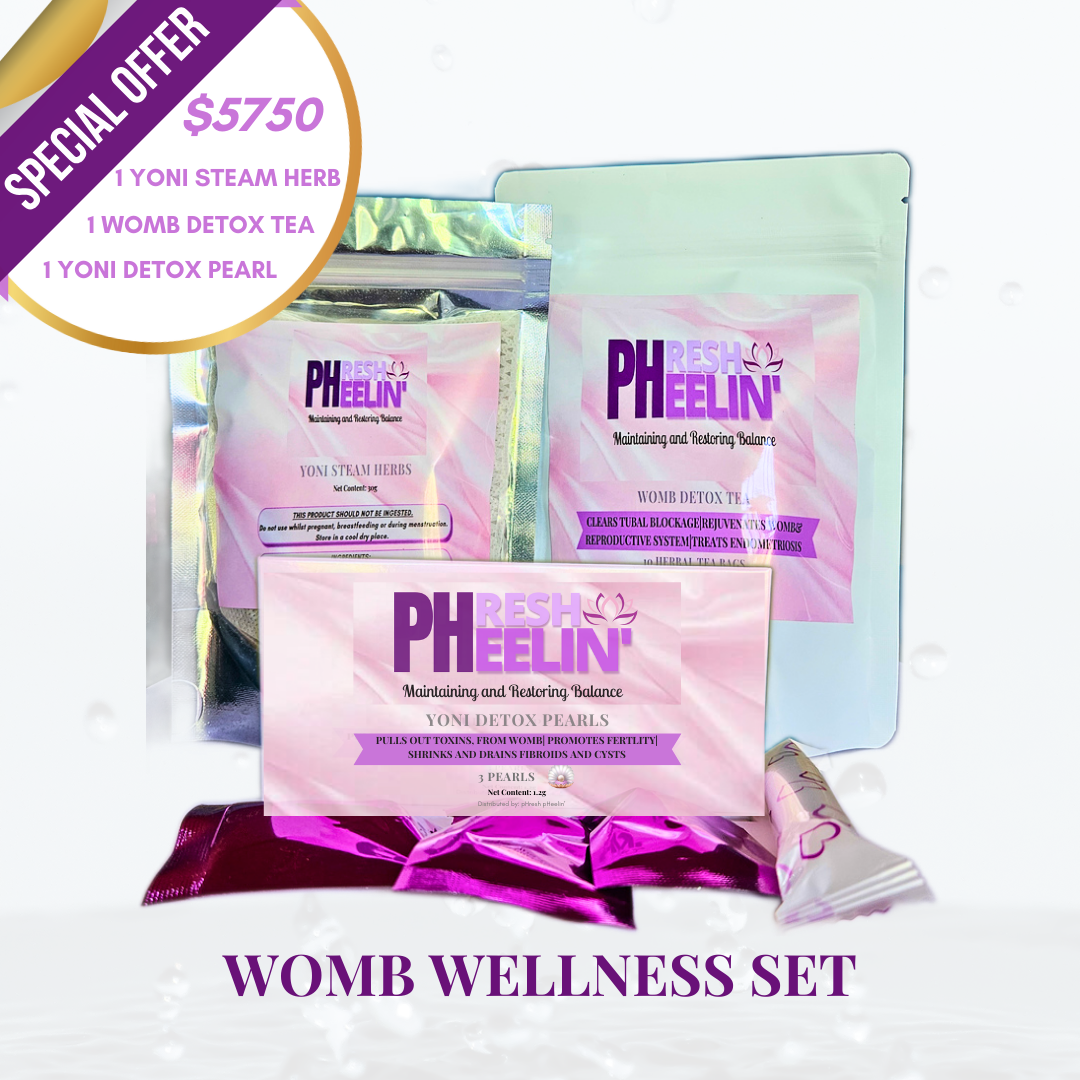 Womb Wellness Sets-PCOS Support-Balance pH-Detoxifies Womb-Menstrual Support-PID-Women