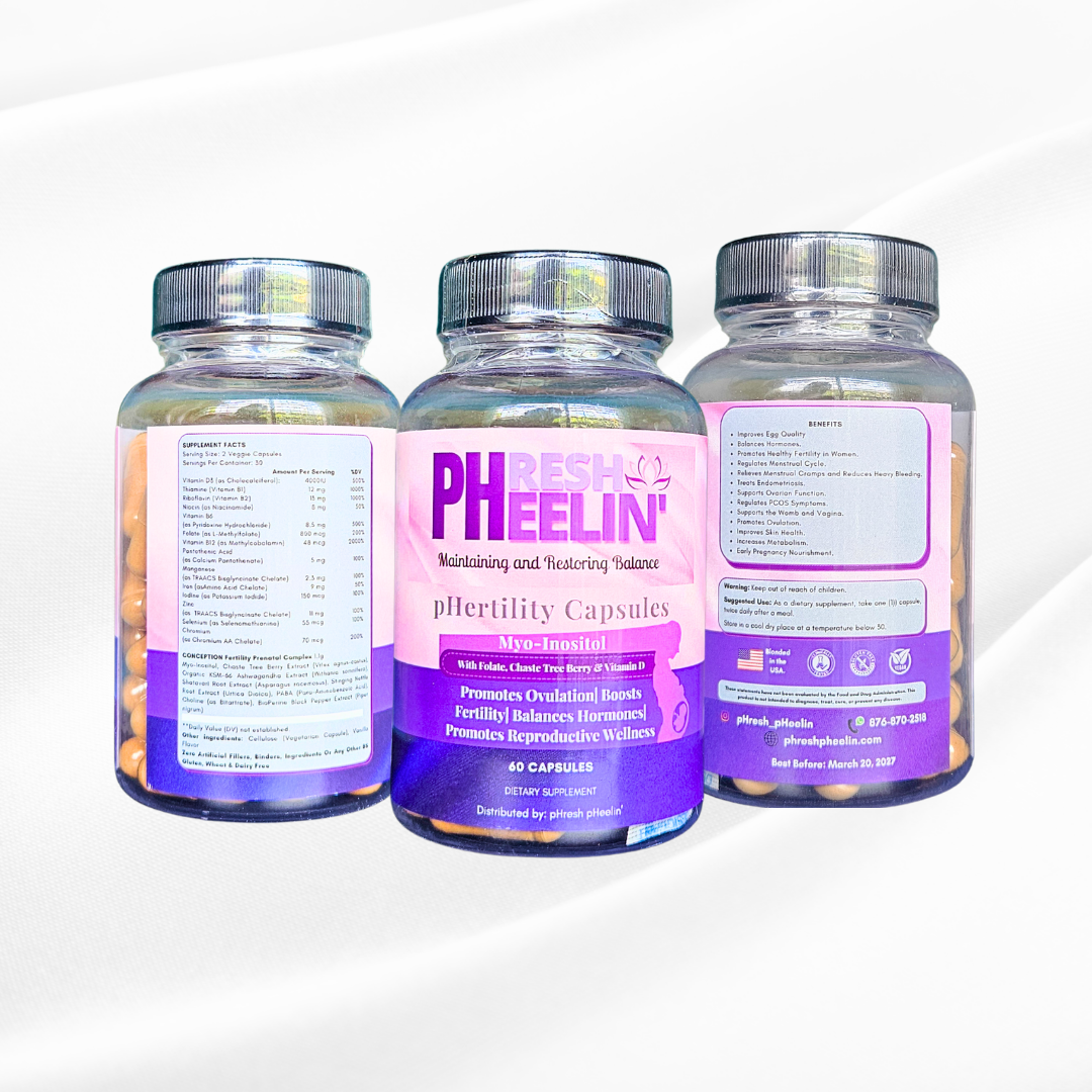 pHresh pHeelin' pHertility Capsules – Natural Fertility Support with Myo-Inositol & Herbs for Hormone Balance, Ovulation & Reproductive Health