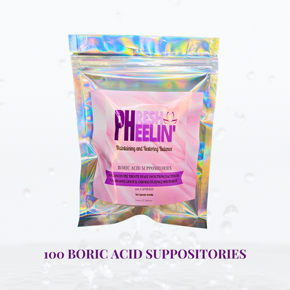 Boric Acid Suppositories (600mg)- Supports Healthy pH Balance