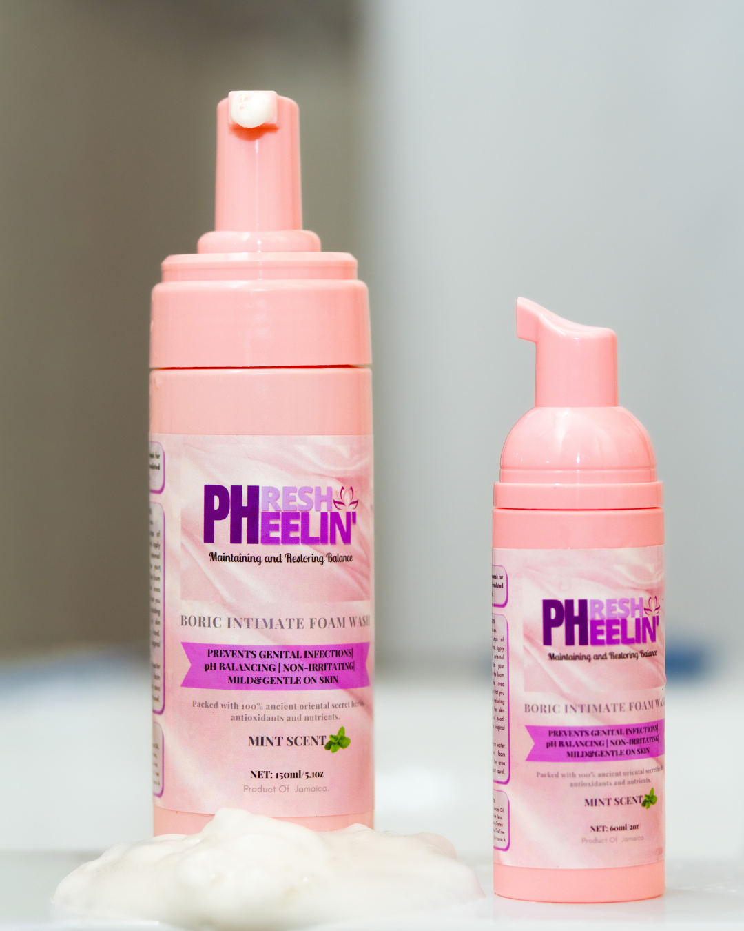 Boric Intimate Foam Wash - Gentle Vaginal Cleanser for pH Balance, BV, Yeast, Itching & Odor Support