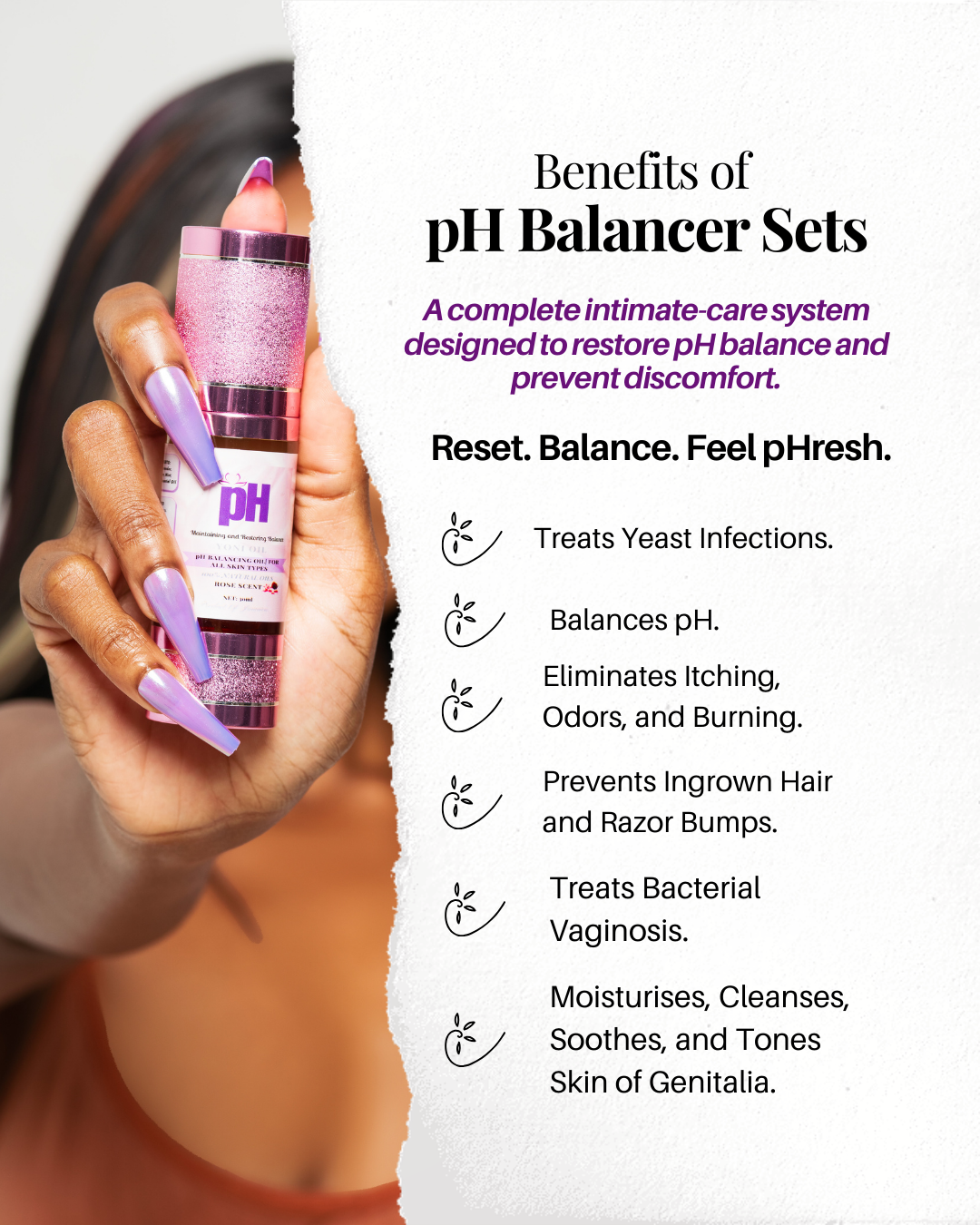 pH Balancer Sets- Complete Vaginal pH Balance, BV, Yeast, Razor Bump & Odor Support System
