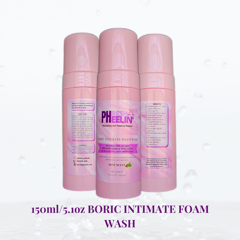 Boric Intimate Foam Wash/Feminine Foam Wash-pH-Balancing-Supports Odor Control- Eliminates Yeast Infection-