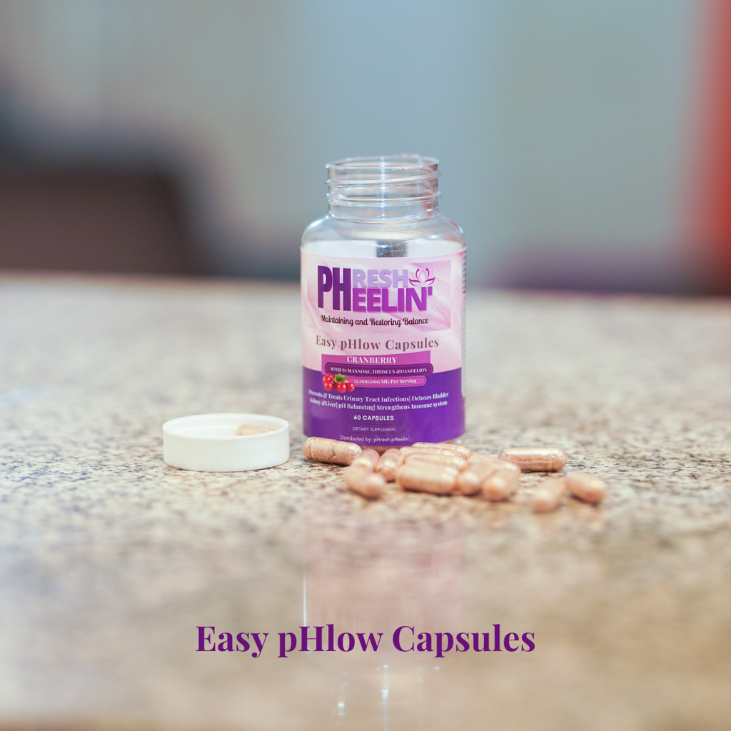 Easy pHlow Capsules -Probiotic UTI , Urinary Tract, Memory and Digestive Support for Women and Men,- pH Daily Support D-Mannose with Cranberry, Hibiscus & Probiotics