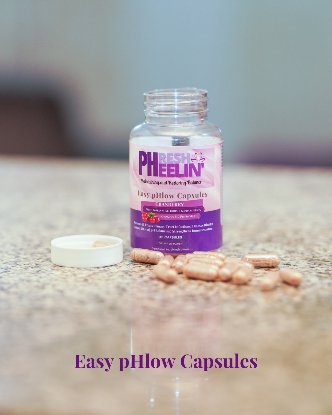 Easy pHlow Capsules -Probiotic UTI , Urinary Tract, Memory and Digestive Support for Women and Men,- pH Daily Support D-Mannose with Cranberry, Hibiscus & Probiotics
