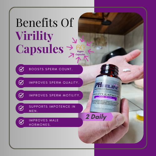 Virility Capsules - Natural Male Fertility, Libido & Performance Support with Maca Root