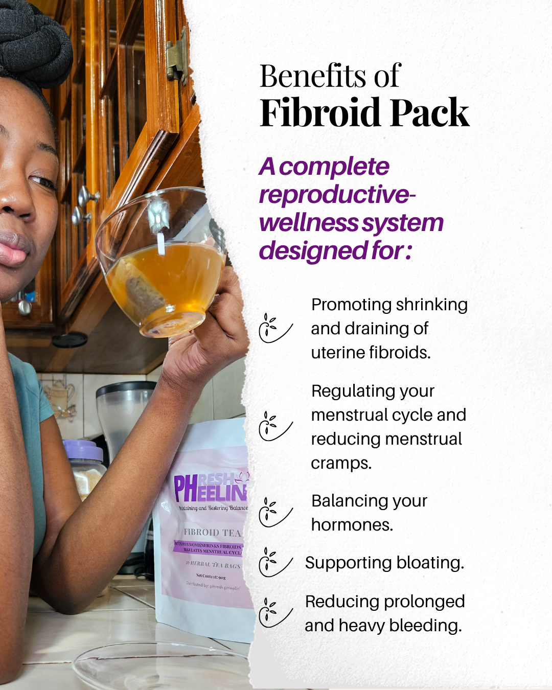 Fibroid Pack - Complete Fibroid Shrinker & Drainer, Heavy Bleeding, Bloating, Cycle & Womb Support System