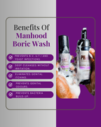 Manhood Boric Wash-Mint Boric Acid Hygienic Cleanser for Male Odor, pH Balance & Freshness
