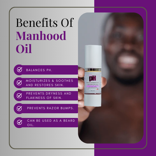 Manhood Oil -Natural Men’s Intimate Moisturizing Oil for Odor Control, pH Balance & Comfort