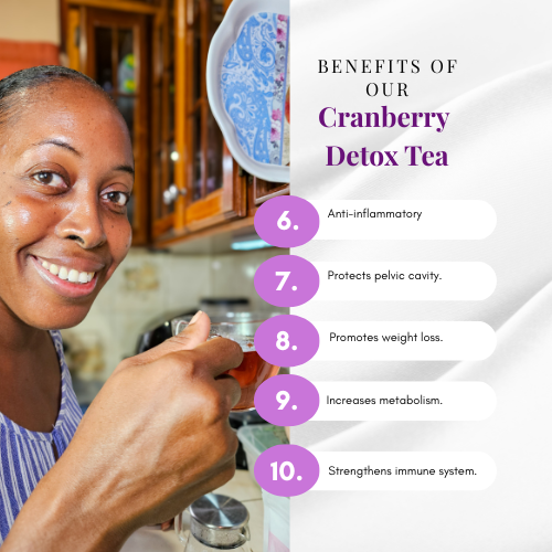Cranberry Detox Tea - Natural UTI, Urinary Tract, pH Balance & Daily Detox Support