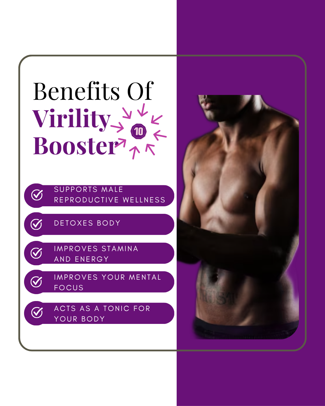 Virility Booster - Natural Male Fertility, Libido & Performance Support Supplement with Maca Root