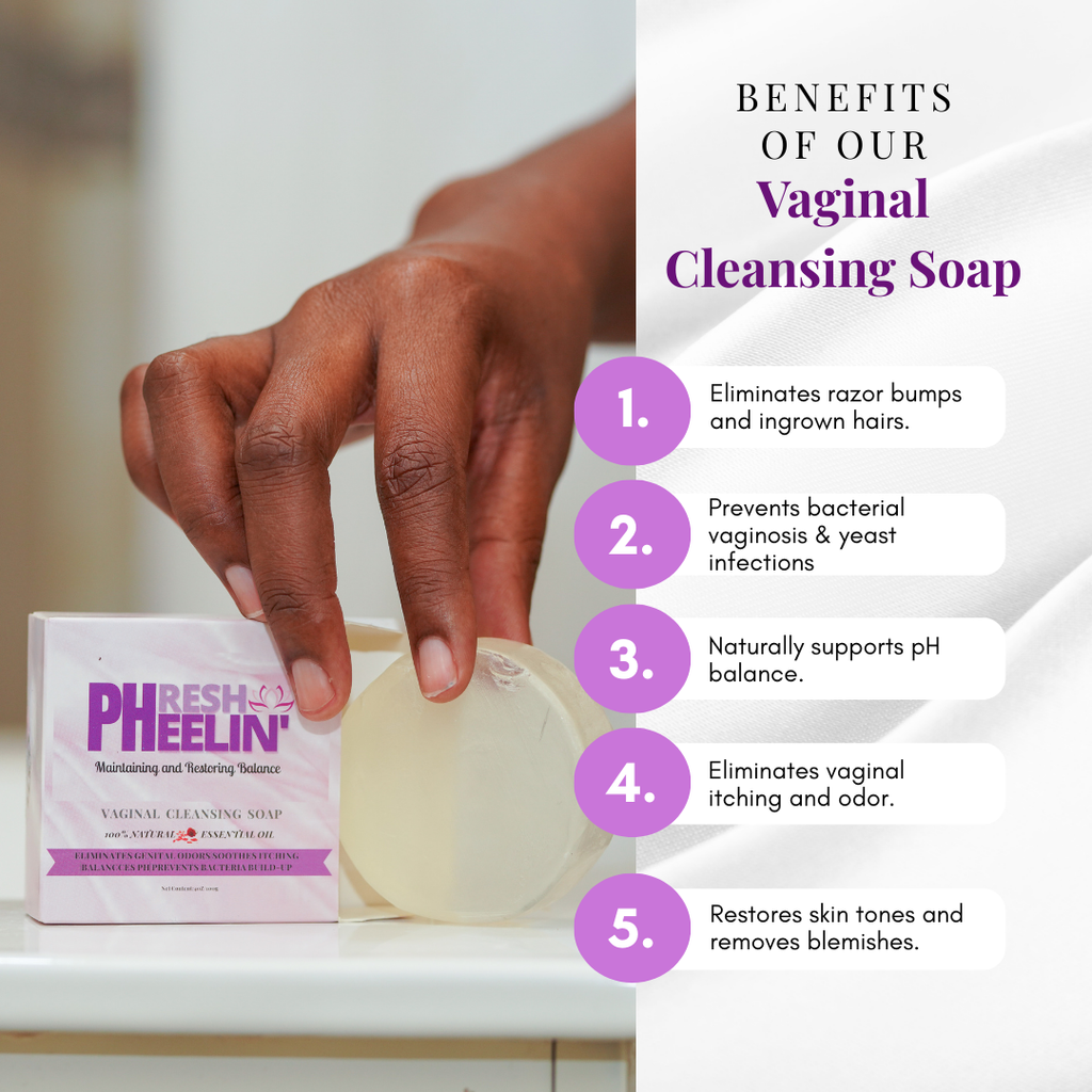 Vaginal Cleansing Soap- Gentle Daily Cleanser for pH Balance, Odor, Razor Bumps & Intimate Freshness