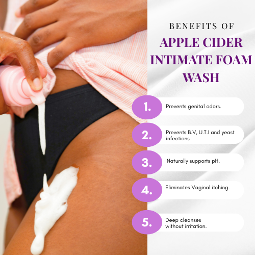 Apple Cider Intimate Foam Wash-Natural pH- Balancing Feminine Wash- yeast infection-razor bumps-bv