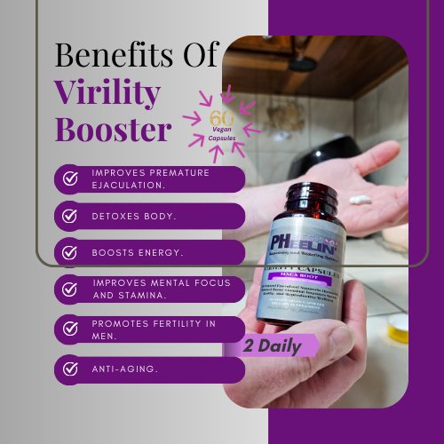 Virility Capsules - Natural Male Fertility, Libido & Performance Support with Maca Root