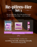 Re-pHres-Her Set – Yoni Pops, Yoni Oil & Vaginal Cleansing Soap for Feminine Freshness, Vaginal Dryness, pH Balance & Hormonal Support