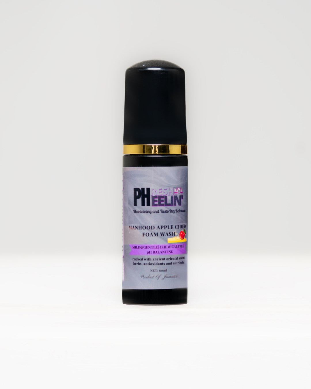 Manhood Apple Cider Foam Wash -Natural Men's Intimate Wash with Tea Tree Oil - Rids Bad Odor, Itching, Irritation & pH Balancing