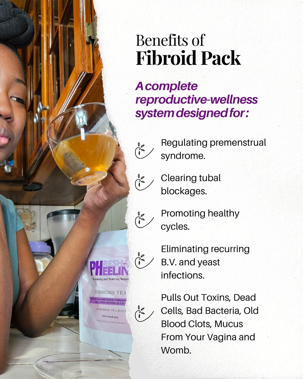 Fibroid Pack - Complete Fibroid Shrinker & Drainer, Heavy Bleeding, Bloating, Cycle & Womb Support System