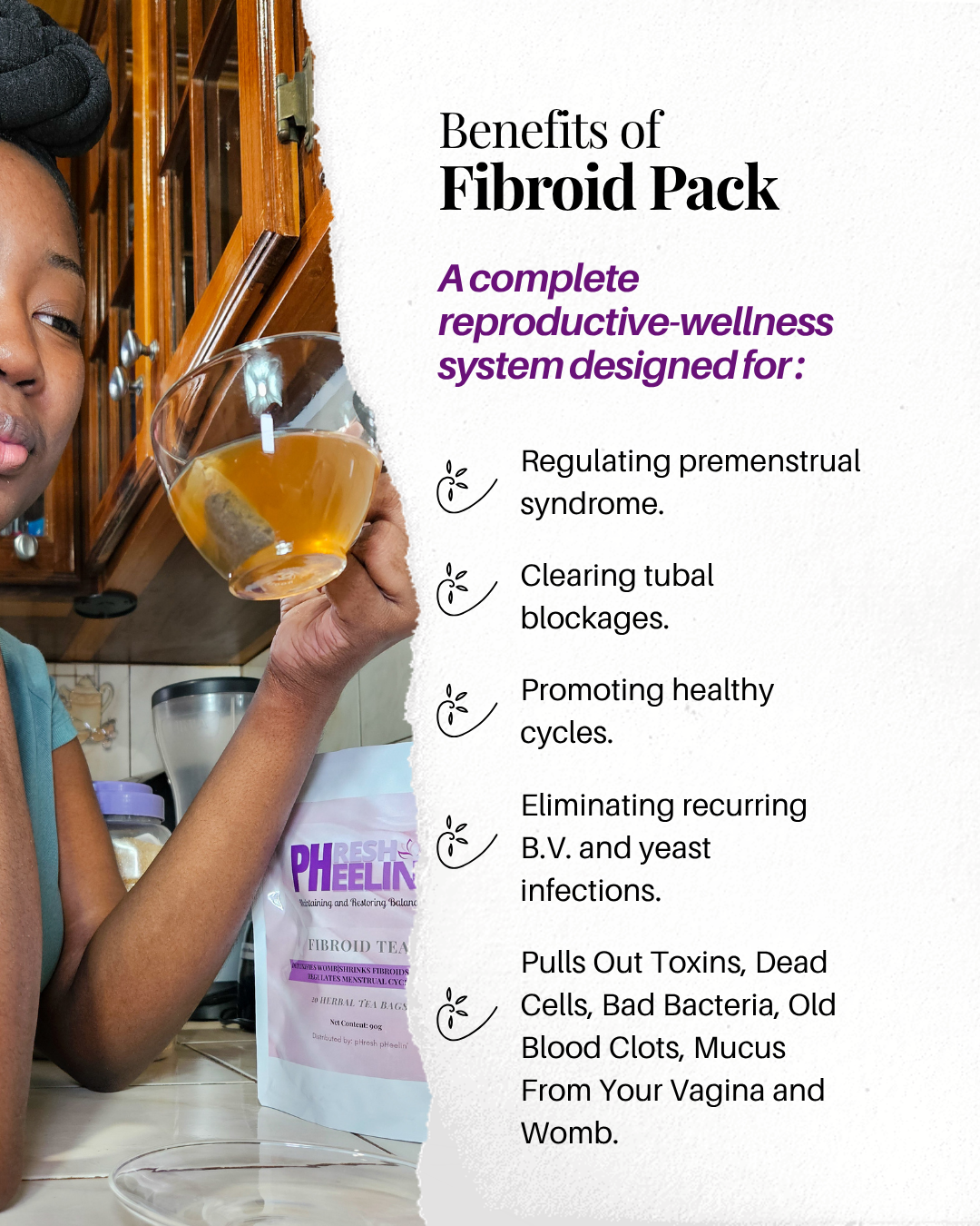 Fibroid Pack - Complete Fibroid Shrinker & Drainer, Heavy Bleeding, Bloating, Cycle & Womb Support System