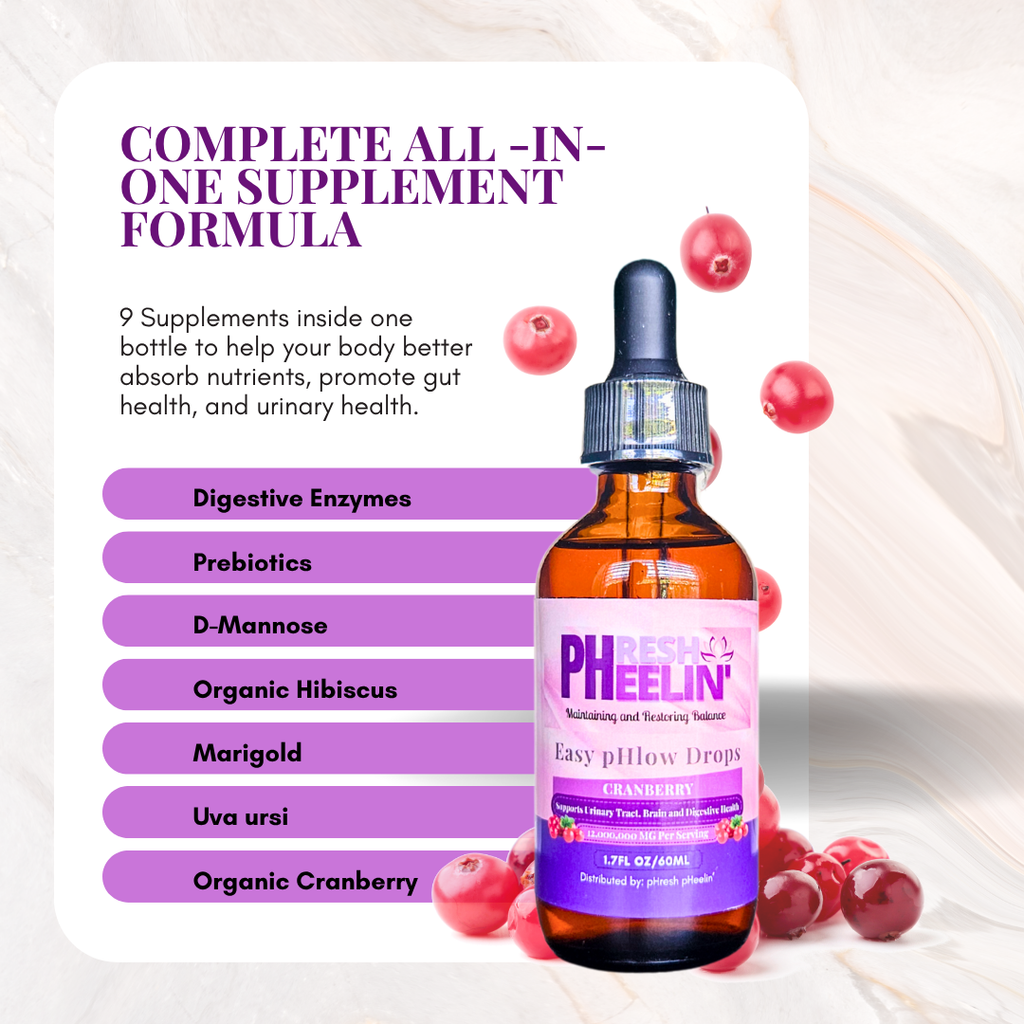 Easy pHlow Drops – Probiotic Prebiotic UTI Brain & Gut Health Support for Women and Men