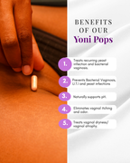 Yoni Pop - Probiotic Vaginal Suppositories for pH Balance, Dryness, Hormonal Imbalance, BV, Yeast, Odor & Libido Support