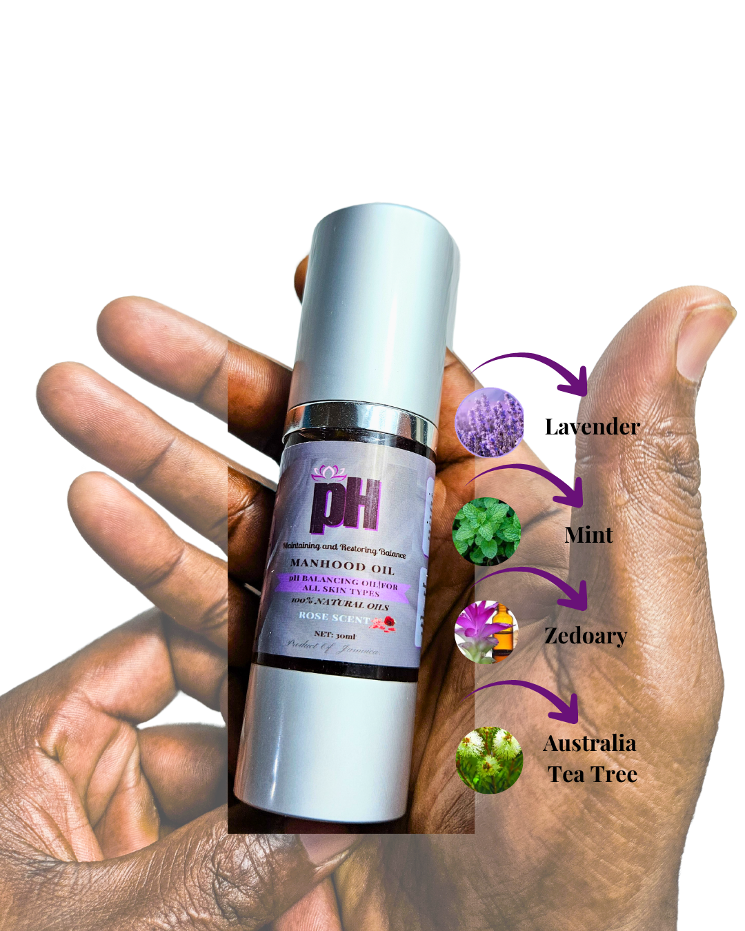 Manhood Oil -Natural Men’s Intimate Moisturizing Oil for Odor Control, pH Balance & Comfort