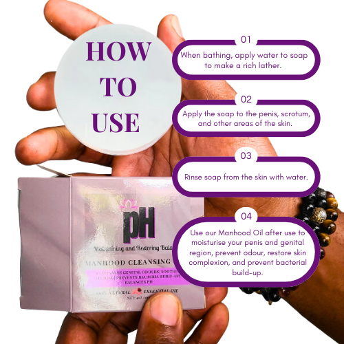 Manhood Cleansing Soap - Natural Intimate Hygienic Soap for Male pH Balance, Odor, Itching & Freshness