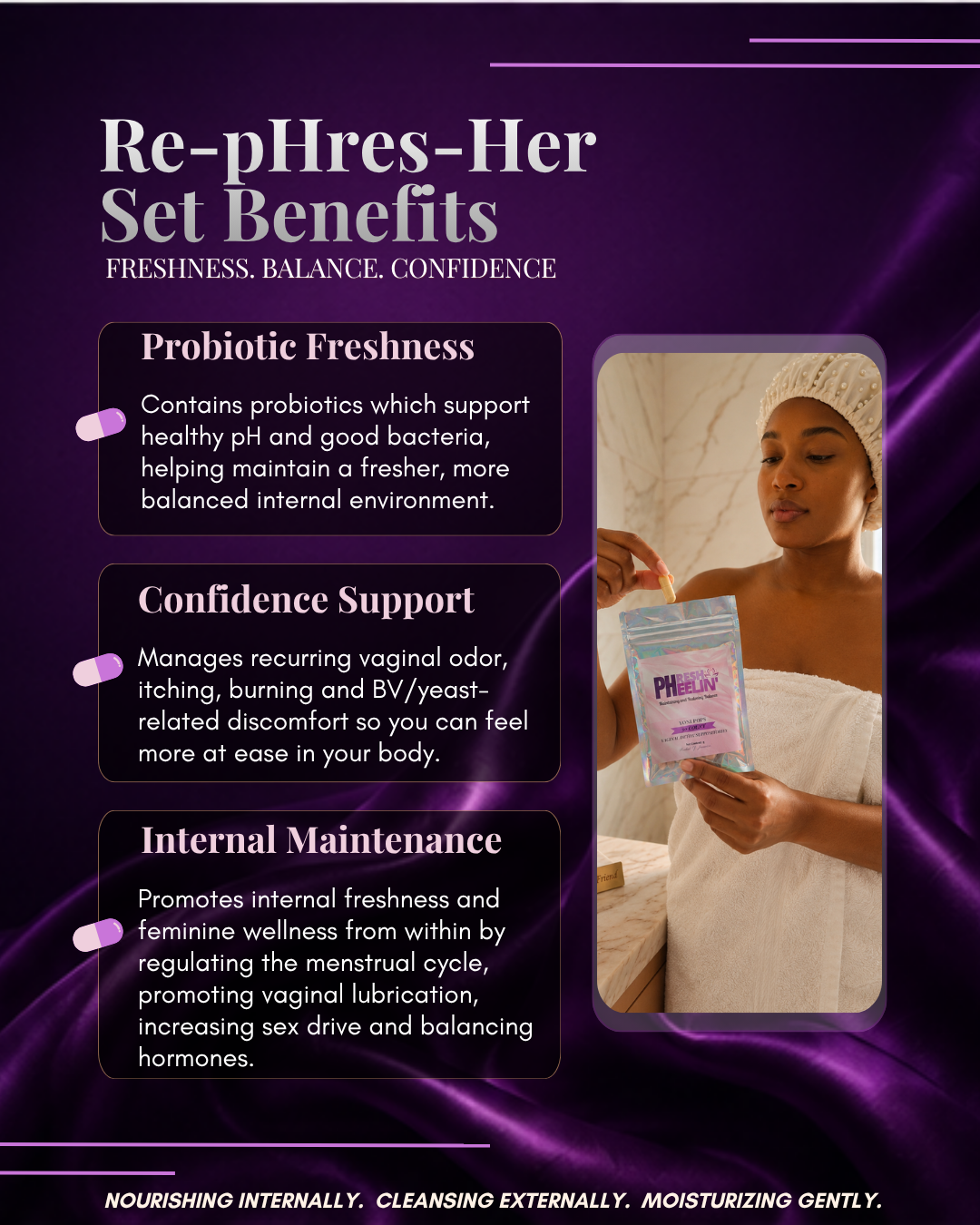 Re-pHres-Her Set – Yoni Pops, Yoni Oil & Vaginal Cleansing Soap for Feminine Freshness, Vaginal Dryness, pH Balance & Hormonal Support