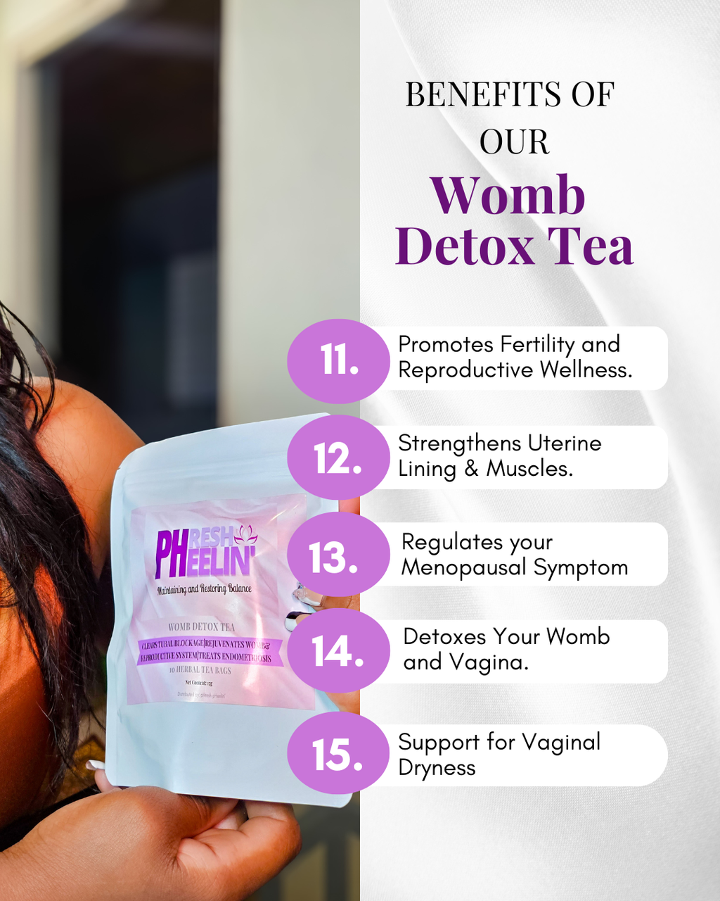 Womb Detox Tea-Natural Womb Cleanse for Heavy Periods, Bloating, PCOS Support, Hormonal Balance & Cycle Support