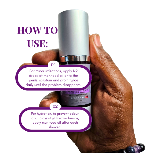 Manhood Oil -Natural Men’s Intimate Moisturizing Oil for Odor Control, pH Balance & Comfort