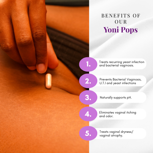 Yoni Pop - Probiotic Vaginal Suppositories for pH Balance, Dryness, Hormonal Imbalance, BV, Yeast, Odor & Libido Support