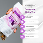 Cranberry Detox Tea - Natural UTI, Urinary Tract, pH Balance & Daily Detox Support