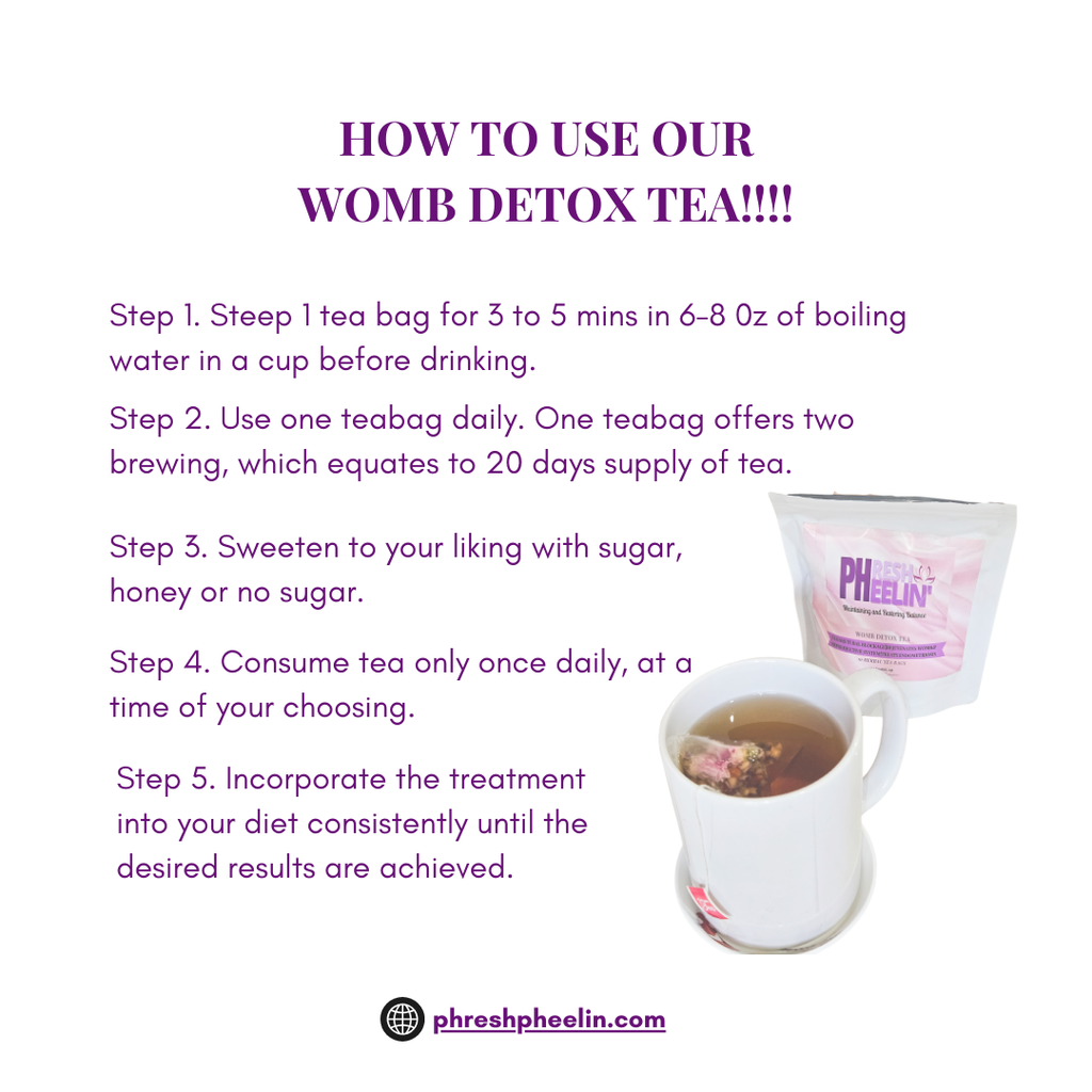 Womb Detox Tea-Women Tonic- Menses Support-Fertility Support-PCOS-Balance Hormones-Balance pH