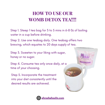 Womb Detox Tea-Women Tonic- Menstrual Support-Fertility Support-Fibroids-Imbalance Hormones