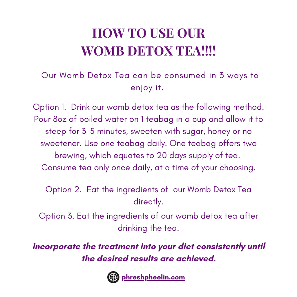 Womb Detox Tea-Women Tonic- Menses Support-Fertility Support-PCOS-Balance Hormones-Balance pH