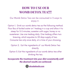 Womb Detox Tea-Women Tonic- Menses Support-Fertility Support-PCOS-Balance Hormones-Balance pH