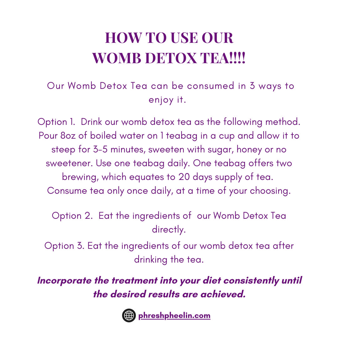 Womb Detox Tea-Women Tonic- Menses Support-Fertility Support-PCOS-Balance Hormones-Balance pH