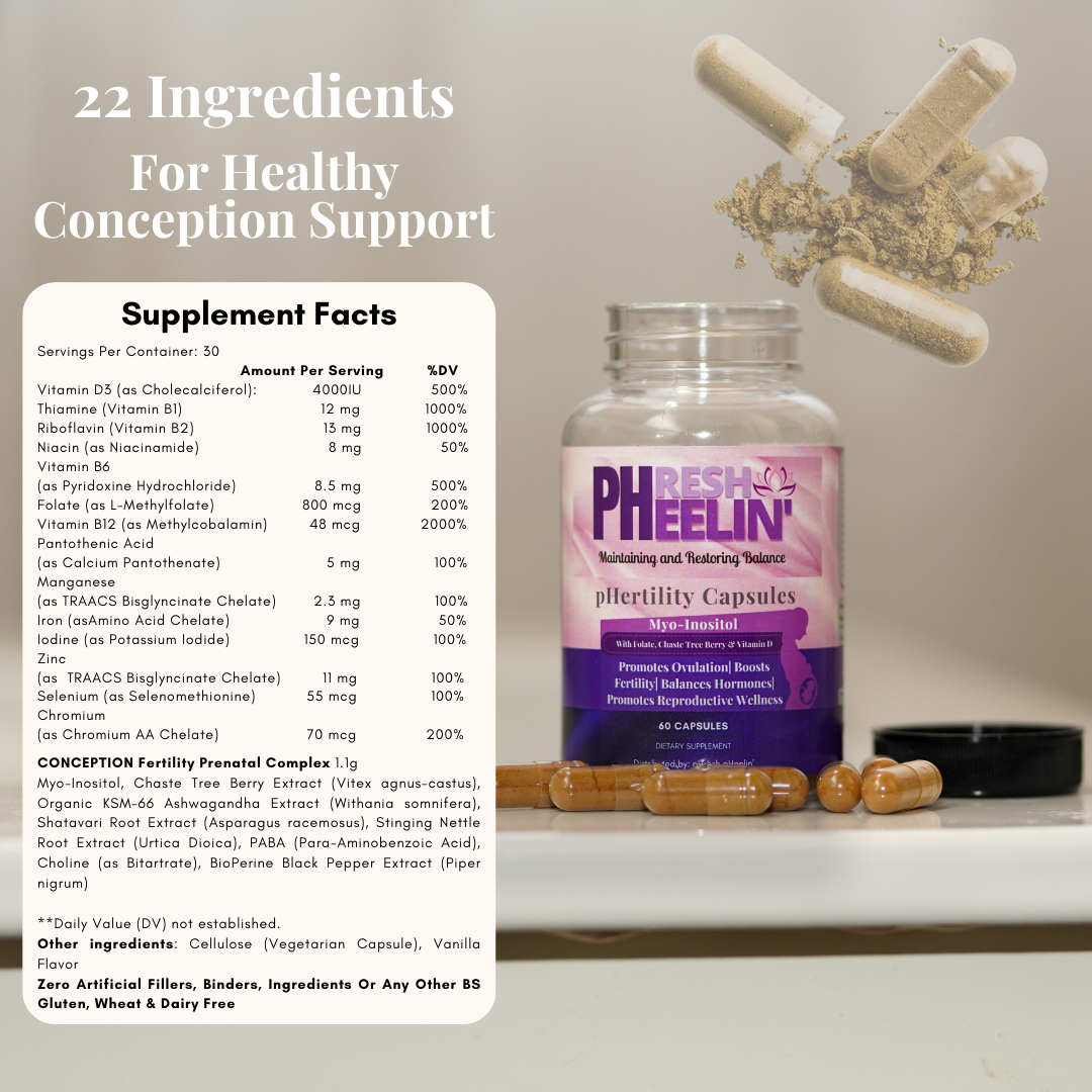pHertility Capsules –Natural Fertility Support with Myo-Inositol & Herbs for Hormone Balance, Ovulation & Reproductive Health