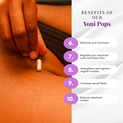 Yoni Pop - Probiotic Vaginal Suppositories for pH Balance, Dryness, Hormonal Imbalance, BV, Yeast, Odor & Libido Support