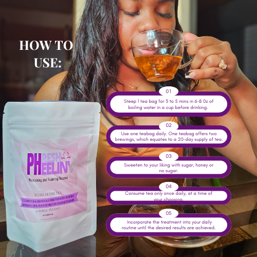 Womb Detox Tea-Natural Womb Cleanse for Heavy Periods, Bloating, PCOS Support, Hormonal Balance & Cycle Support