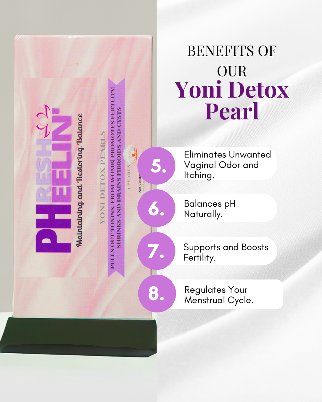 Yoni Detox Pearls - Herbal Vaginal Detox for PCOS, Fibroids, Fertility & pH Balance