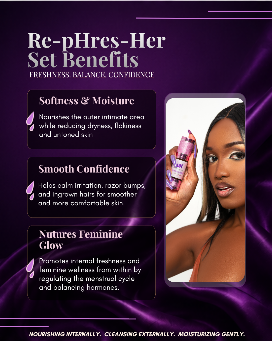 Re-pHres-Her Set – Yoni Pops, Yoni Oil & Vaginal Cleansing Soap for Feminine Freshness, Vaginal Dryness, pH Balance & Hormonal Support