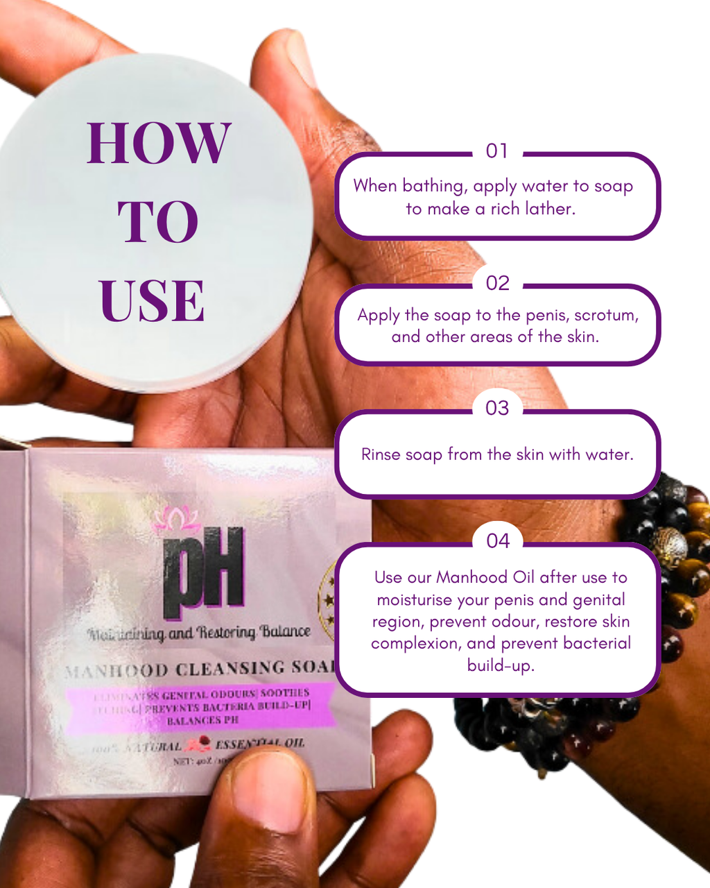 Manhood Cleansing Soap - Natural Intimate Hygienic Soap for Male pH Balance, Odor, Itching & Freshness