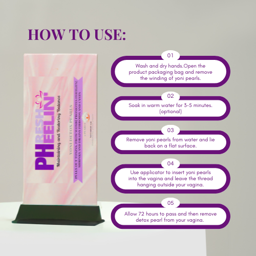 Yoni Detox Pearls - Herbal Vaginal Detox for PCOS, Fibroids, Fertility & pH Balance