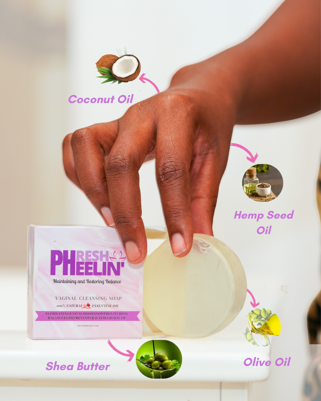 Vaginal Cleansing Soap- Gentle Daily Cleanser for pH Balance, Odor, Razor Bumps & Intimate Freshness