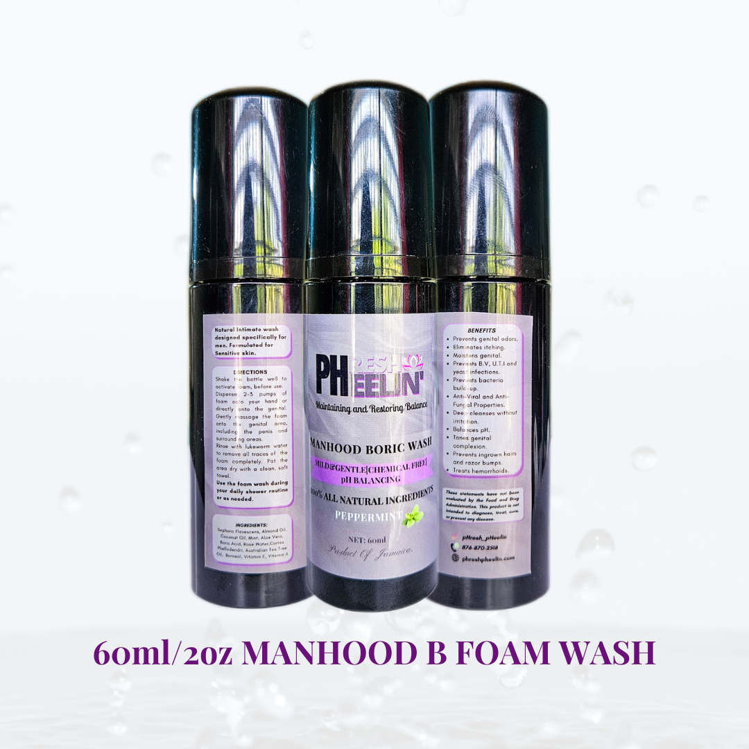 Manhood Boric Wash-Mint- Hygienic Wash-Rids Odor, Itching, & Irritation