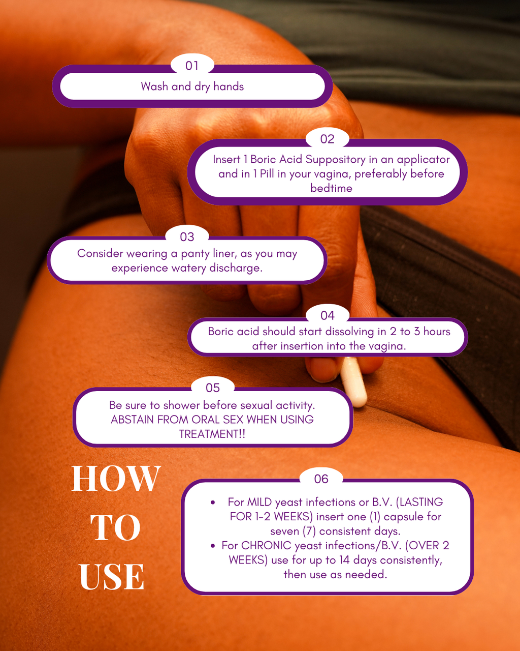 Boric Acid Suppositories - Vaginal pH Balance, BV & Yeast Infection Support