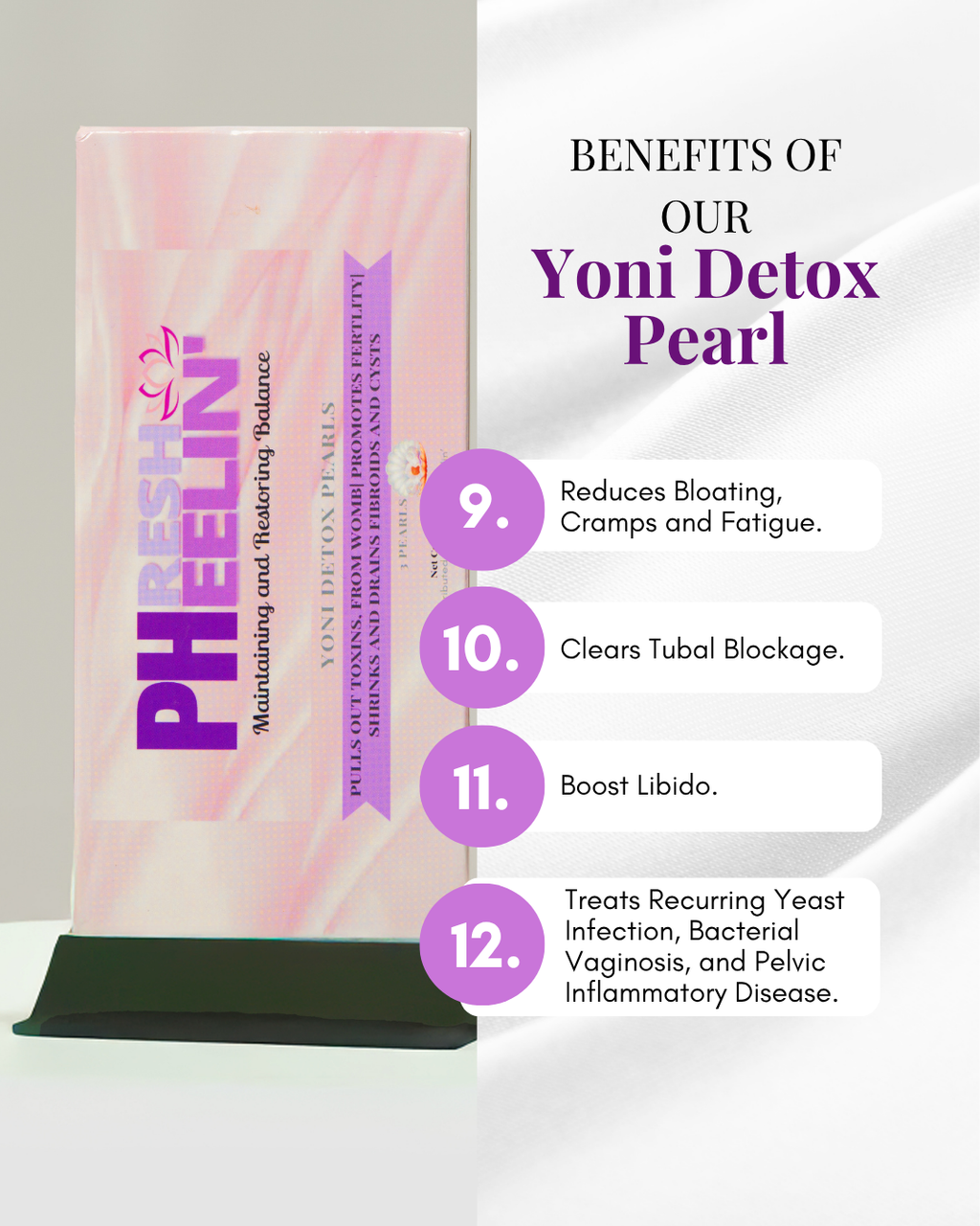 Yoni Detox Pearls - Herbal Vaginal Detox for PCOS, Fibroids, Fertility & pH Balance