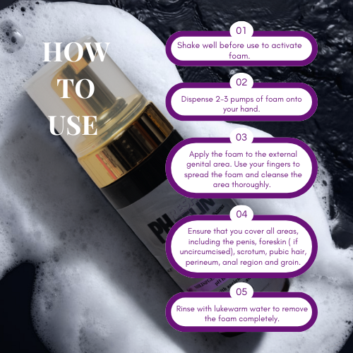 Manhood Apple Cider Foam Wash -Natural Men's Intimate Wash with Tea Tree Oil - Rids Bad Odor, Itching, Irritation & pH Balancing