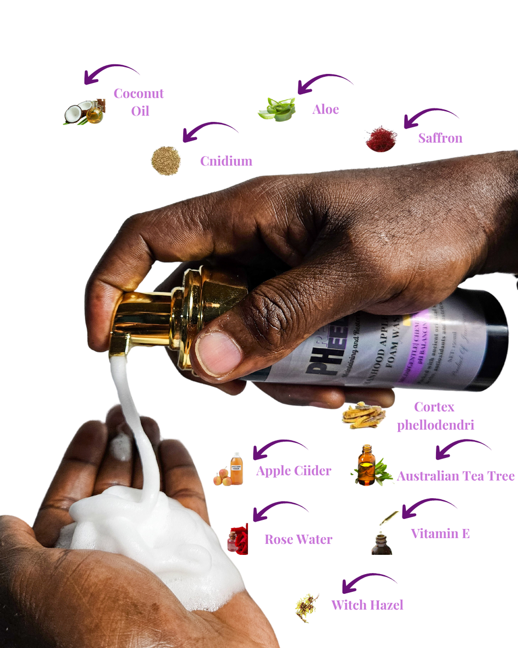 Manhood Apple Cider Foam Wash -Natural Men's Intimate Wash with Tea Tree Oil - Rids Bad Odor, Itching, Irritation & pH Balancing