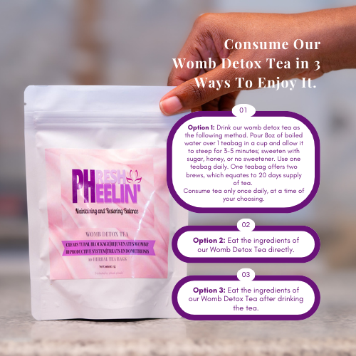 Womb Detox Tea-Natural Womb Cleanse for Heavy Periods, Bloating, PCOS Support, Hormonal Balance & Cycle Support